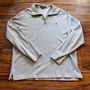 Polo Ralph Lauren Estate Rib Quarter Zip Sweater Men Gray XL Long Sleeve